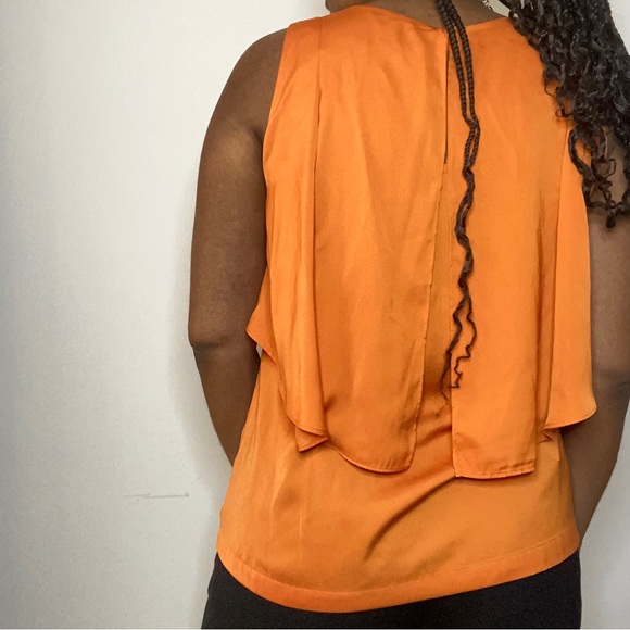 LAST CHANCE BEFORE DELETION MANGO - Orange Flowy Tank - size L - Picture 2 of 9